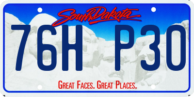SD license plate 76HP30