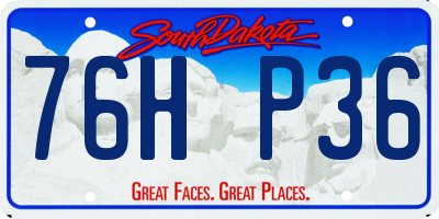 SD license plate 76HP36