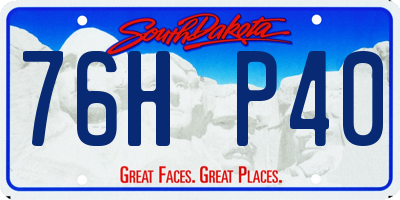 SD license plate 76HP40