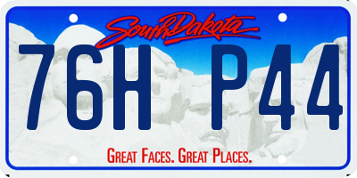 SD license plate 76HP44