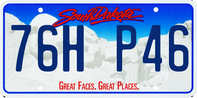 SD license plate 76HP46