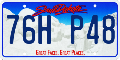 SD license plate 76HP48