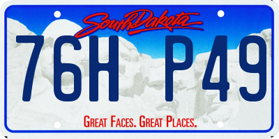 SD license plate 76HP49