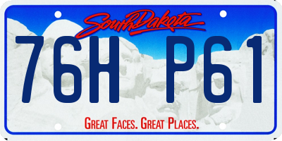SD license plate 76HP61
