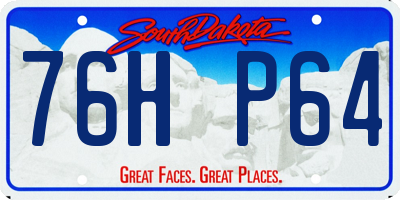 SD license plate 76HP64