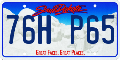 SD license plate 76HP65