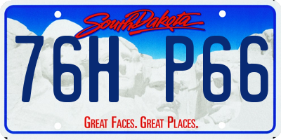 SD license plate 76HP66