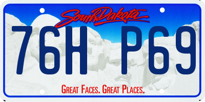 SD license plate 76HP69