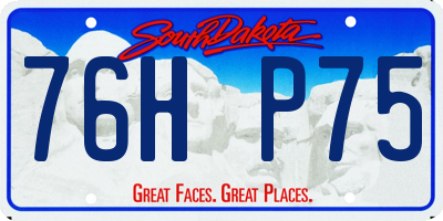 SD license plate 76HP75