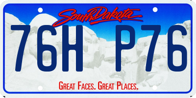SD license plate 76HP76