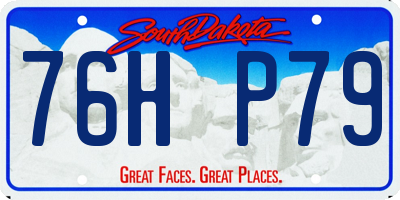 SD license plate 76HP79
