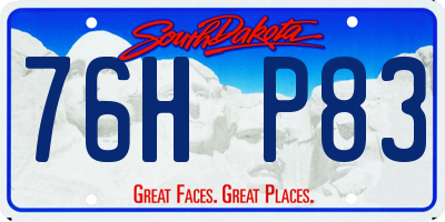 SD license plate 76HP83