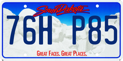 SD license plate 76HP85