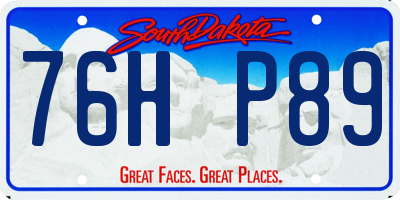 SD license plate 76HP89