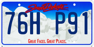 SD license plate 76HP91