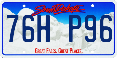 SD license plate 76HP96