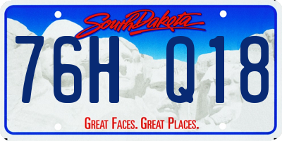 SD license plate 76HQ18