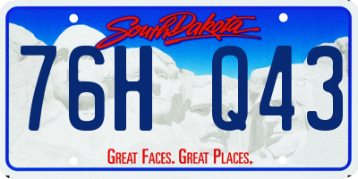 SD license plate 76HQ43