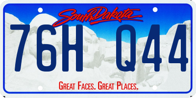 SD license plate 76HQ44