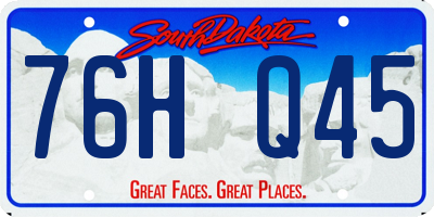 SD license plate 76HQ45