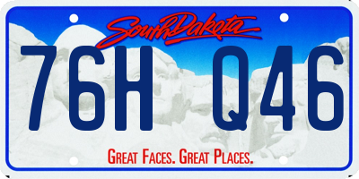 SD license plate 76HQ46