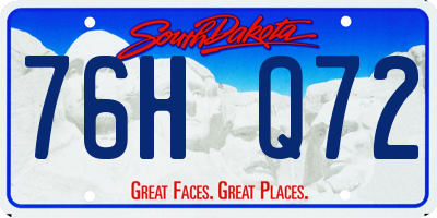 SD license plate 76HQ72