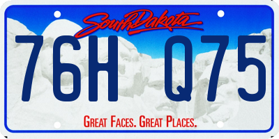 SD license plate 76HQ75