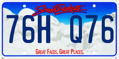 SD license plate 76HQ76
