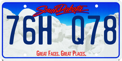 SD license plate 76HQ78