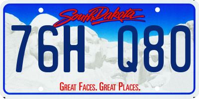 SD license plate 76HQ80