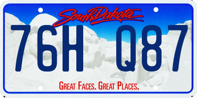 SD license plate 76HQ87