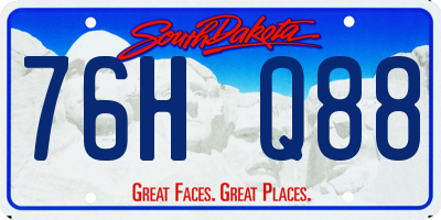 SD license plate 76HQ88
