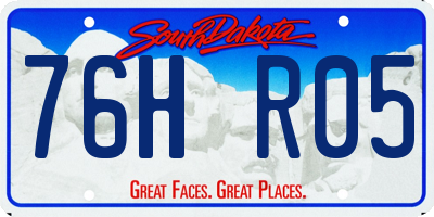 SD license plate 76HR05