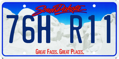 SD license plate 76HR11
