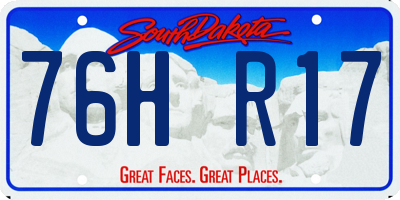 SD license plate 76HR17