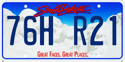 SD license plate 76HR21
