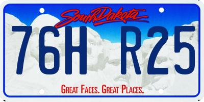 SD license plate 76HR25