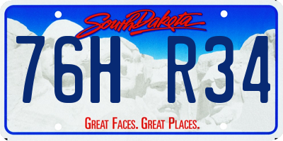 SD license plate 76HR34