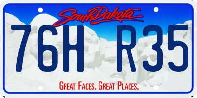 SD license plate 76HR35