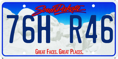 SD license plate 76HR46