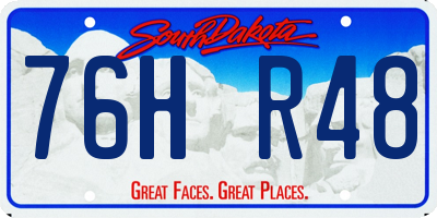 SD license plate 76HR48