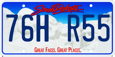 SD license plate 76HR55