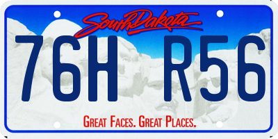 SD license plate 76HR56