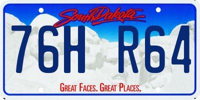 SD license plate 76HR64