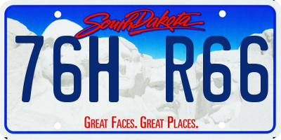 SD license plate 76HR66