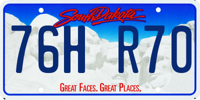 SD license plate 76HR70