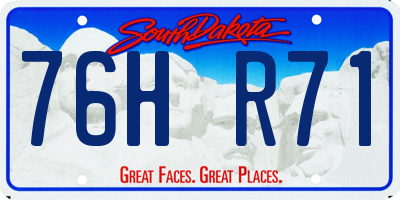 SD license plate 76HR71