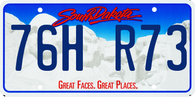 SD license plate 76HR73