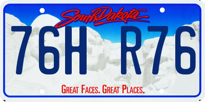 SD license plate 76HR76