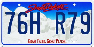 SD license plate 76HR79